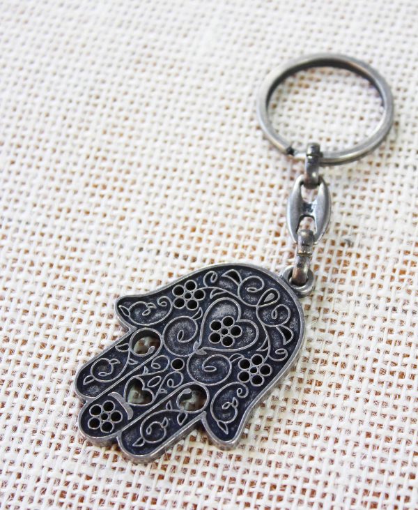 Hamsa Hand Metal Keychain