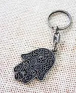 Hamsa Hand Metal Keychain