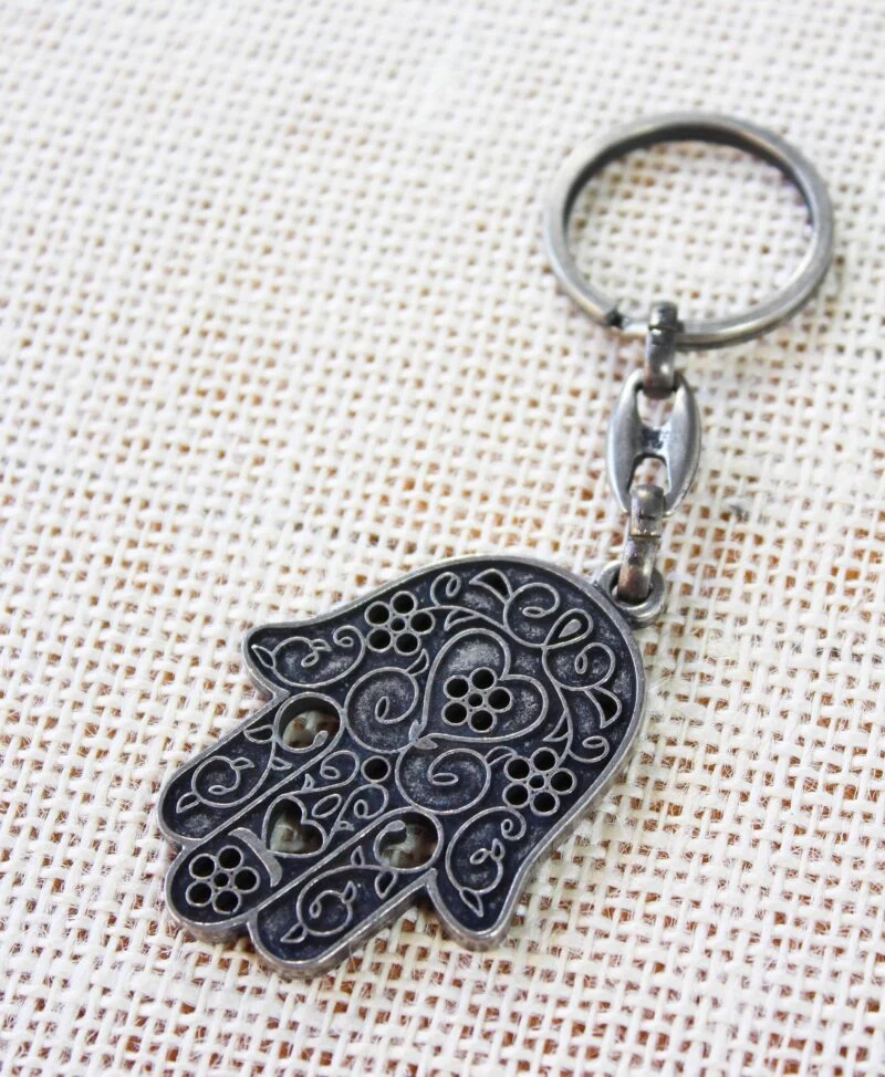 Hamsa Hand Metal Keychain