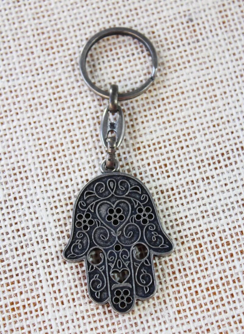 Hamsa Hand Metal Keychain