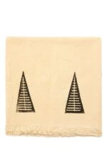 Hand Printed Pyramid Turkish Towel - Black, 100% Organic Cotton, Handmade, Bath Towel, Peshtemal, Sauna Towel, Beach Towel
