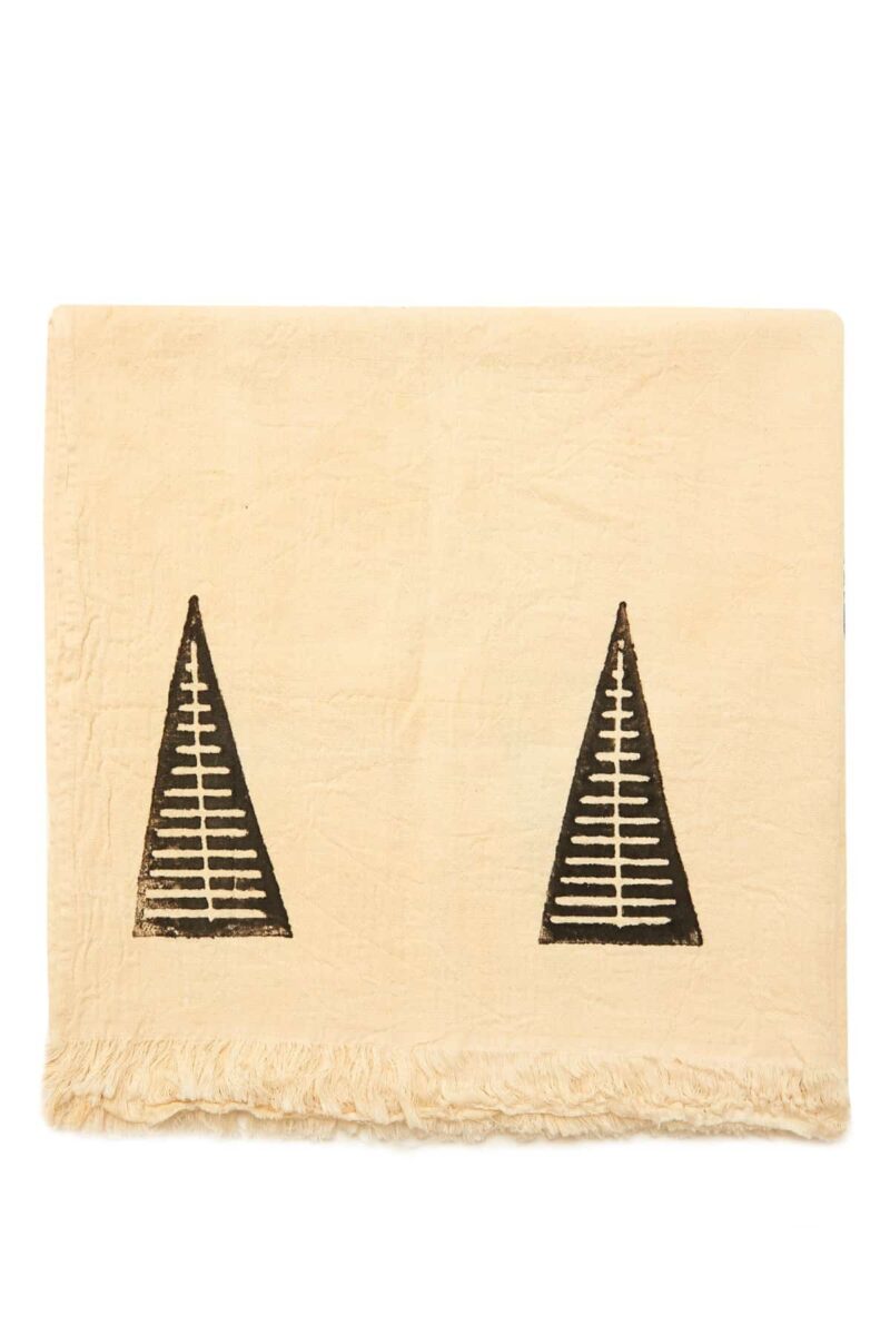 Hand Printed Pyramid Turkish Towel - Black, 100% Organic Cotton, Handmade, Bath Towel, Peshtemal, Sauna Towel, Beach Towel