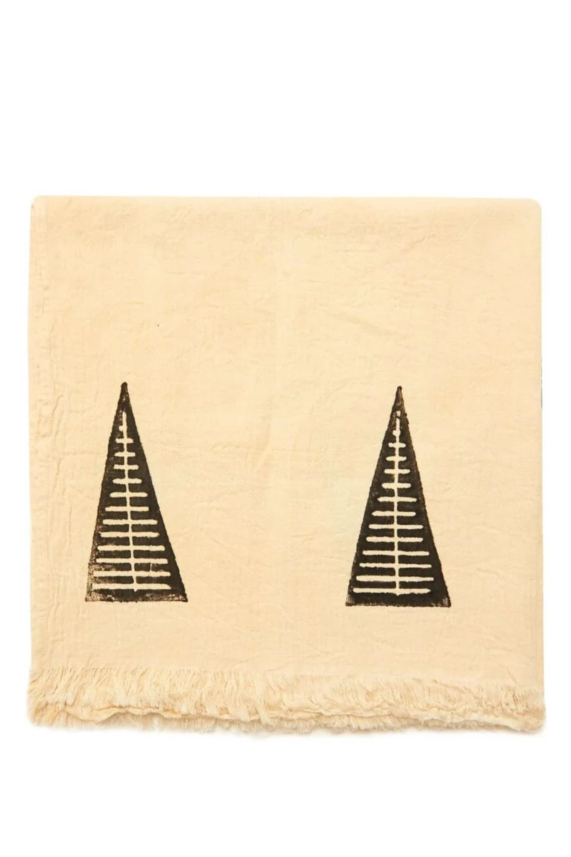 Hand Printed Pyramid Turkish Towel - Black, 100% Organic Cotton, Handmade, Bath Towel, Peshtemal, Sauna Towel, Beach Towel