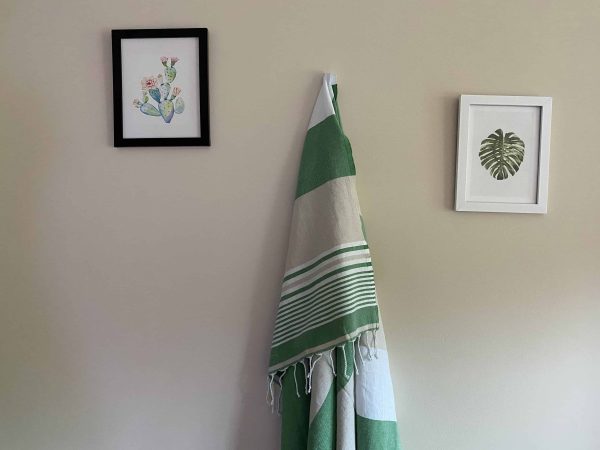 Hawaii Turkish Towel - Green, 100% Organic Cotton, Handmade, Bath Towel, Peshtemal, Sauna Towel, Beach Towel