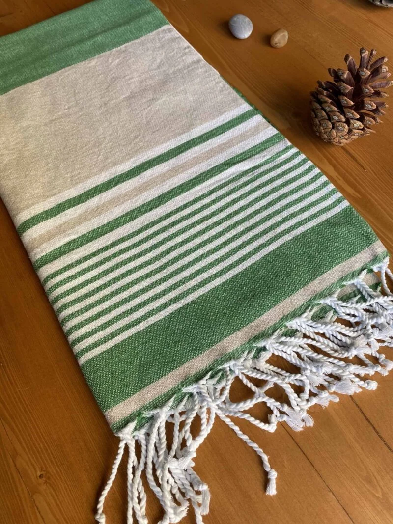 Hawaii Turkish Towel - Green, 100% Organic Cotton, Handmade, Bath Towel, Peshtemal, Sauna Towel, Beach Towel