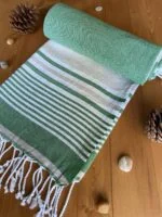 Hawaii Turkish Towel - Green, 100% Organic Cotton, Handmade, Bath Towel, Peshtemal, Sauna Towel, Beach Towel