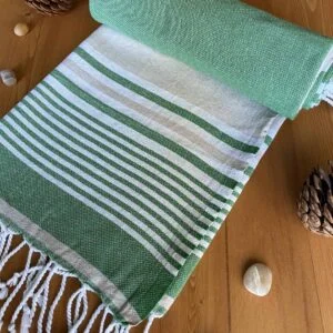 Hawaii Turkish Towel - Green, 100% Organic Cotton, Handmade, Bath Towel, Peshtemal, Sauna Towel, Beach Towel