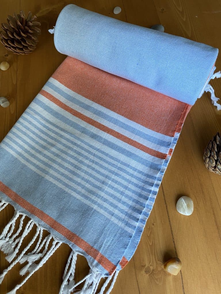 Dalga Turkish Peshtemal Towel – Lightweight, Quick-Dry 100% Organic Cotton – Oversized Beach & Bath Towel - View #11