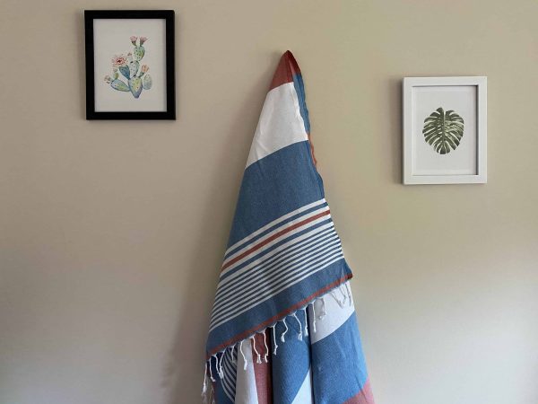 Hawaii Turkish Towel - Red, 100% Organic Cotton, Handmade, Bath Towel, Peshtemal, Sauna Towel, Beach Towel