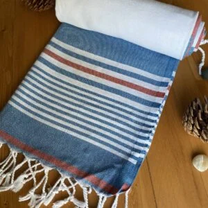 Hawaii Turkish Towel - Red, 100% Organic Cotton, Handmade, Bath Towel, Peshtemal, Sauna Towel, Beach Towel