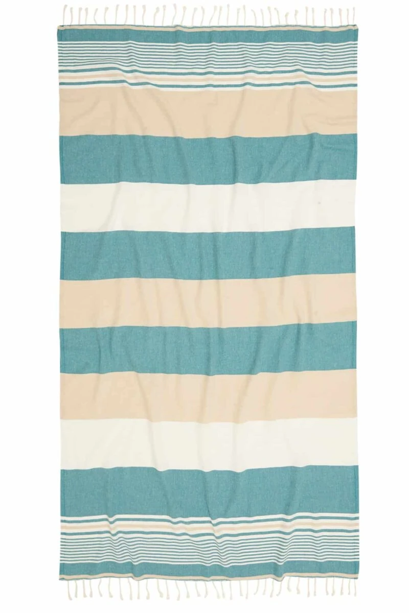 Hawaii Turkish Towel - Turquoise, 100% Organic Cotton, Handmade, Bath Towel, Peshtemal, Sauna Towel, Beach Towel