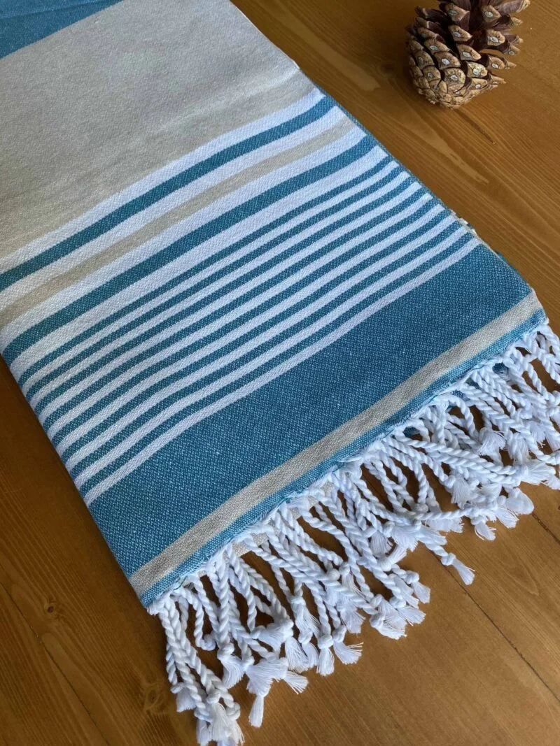 Hawaii Turkish Towel - Turquoise, 100% Organic Cotton, Handmade, Bath Towel, Peshtemal, Sauna Towel, Beach Towel