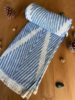 Helsinki Turkish Towel - Blue, 100% Organic Cotton, Handmade, Bath Towel, Peshtemal, Sauna Towel, Beach Towel