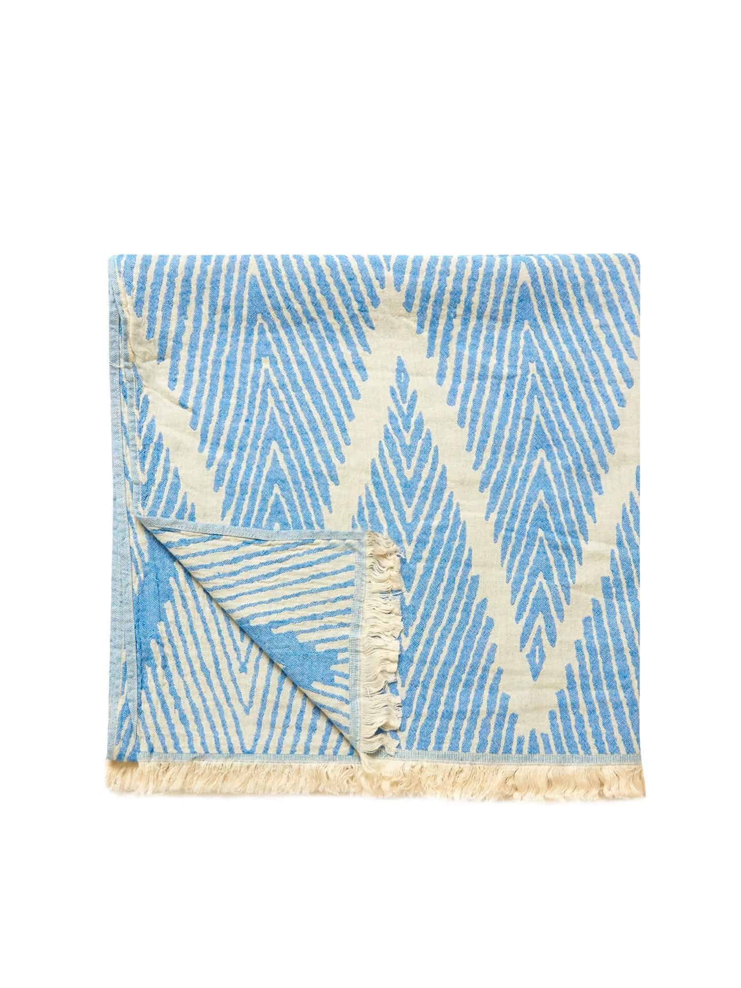 Helsinki Turkish Towel - Blue, 100% Organic Cotton, Handmade, Bath ...