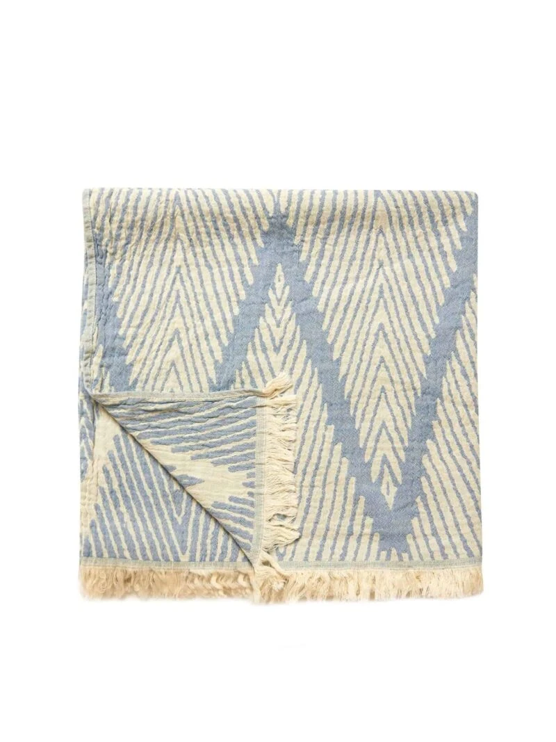 Helsinki Turkish Towel - Dutch Blue, 100% Organic Cotton, Handmade, Bath Towel, Peshtemal, Sauna Towel, Beach Towel