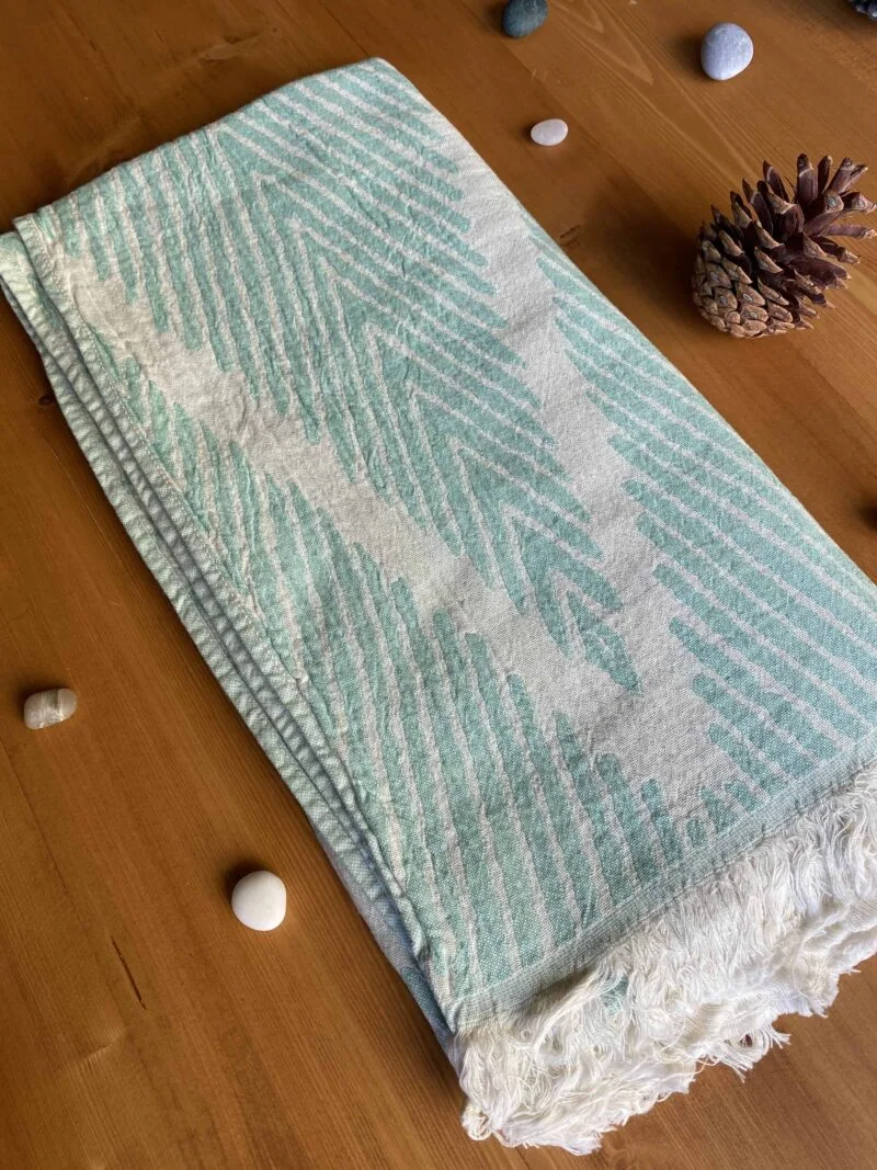 Helsinki Turkish Towel - Ocean, 100% Organic Cotton, Handmade, Bath Towel, Peshtemal, Sauna Towel, Beach Towel
