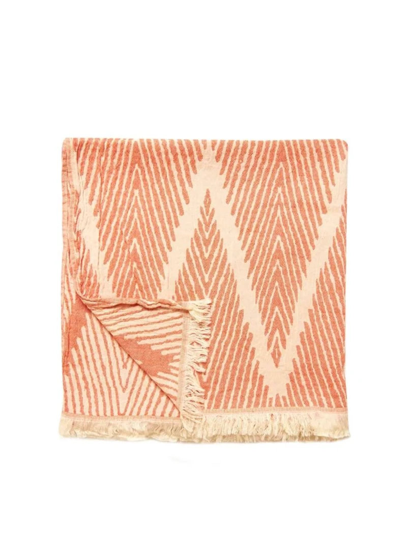 Helsinki Turkish Towel - Orange, 100% Organic Cotton, Handmade, Bath Towel, Peshtemal, Sauna Towel, Beach Towel