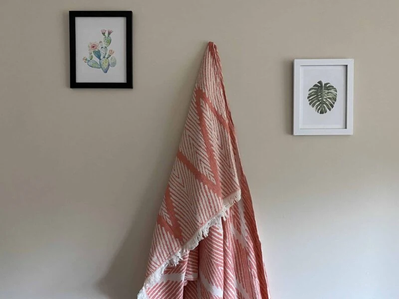 Helsinki Turkish Towel - Orange, 100% Organic Cotton, Handmade, Bath Towel, Peshtemal, Sauna Towel, Beach Towel