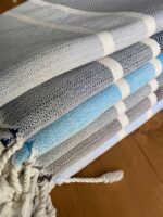 Ibiza Turkish Towel - Ballad Blue, 100% Organic Cotton, Handmade, Bath Towel, Peshtemal, Sauna Towel, Beach Towel
