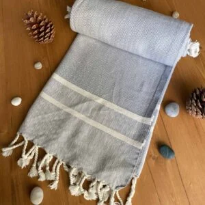 Ibiza Turkish Towel - Ballad Blue, 100% Organic Cotton, Handmade, Bath Towel, Peshtemal, Sauna Towel, Beach Towel