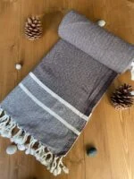 Ibiza Turkish Towel - Brown, 100% Organic Cotton, Handmade, Bath Towel, Peshtemal, Sauna Towel, Beach Towel