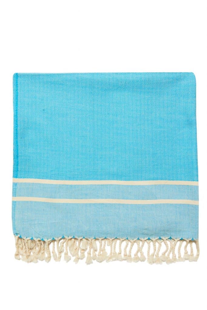 Ibiza Turkish Towel - Deep Sky Blue, 100% Organic Cotton, Handmade ...