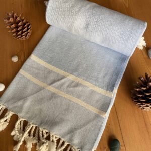 Ibiza Turkish Towel - Drizzle, 100% Organic Cotton, Handmade, Bath Towel, Peshtemal, Sauna Towel, Beach Towel