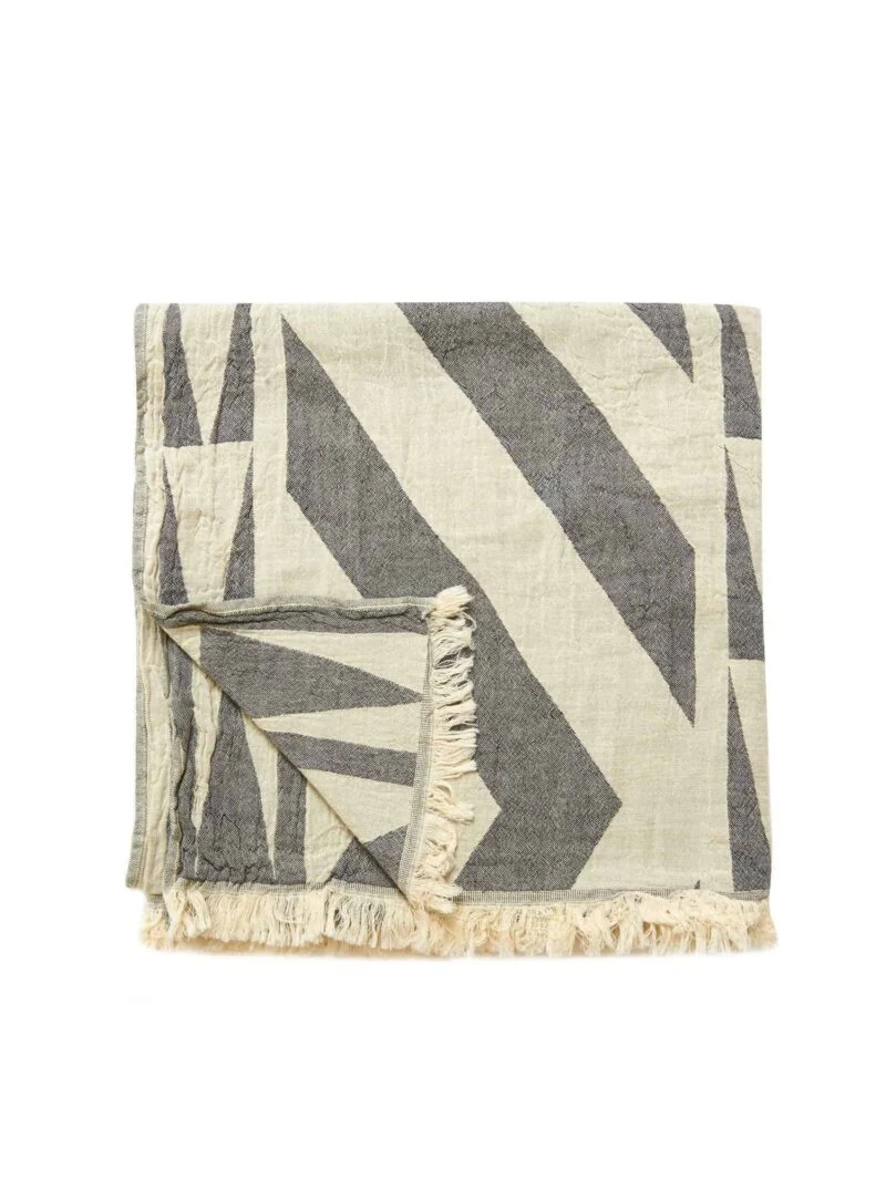 Monaco Turkish Towel - Black, 100% Organic Cotton, Handmade, Bath Towel, Peshtemal, Sauna Towel, Beach Towel