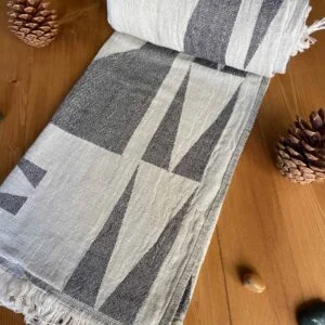 Monaco Turkish Towel - Black, 100% Organic Cotton, Handmade, Bath Towel, Peshtemal, Sauna Towel, Beach Towel