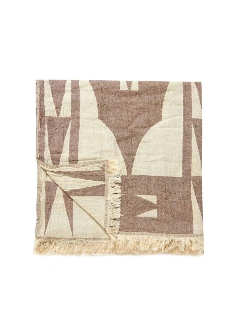 Monaco Turkish Towel - Brown, 100% Organic Cotton, Handmade, Bath Towel, Peshtemal, Sauna Towel, Beach Towel