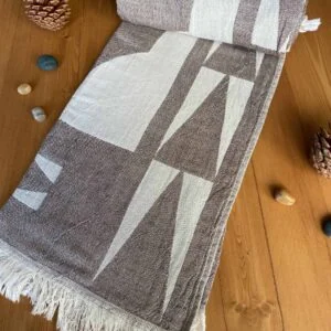 Monaco Turkish Towel - Brown, 100% Organic Cotton, Handmade, Bath Towel, Peshtemal, Sauna Towel, Beach Towel