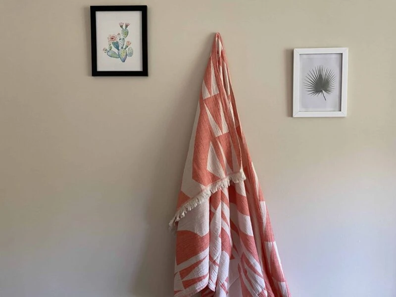 Monaco Turkish Towel - Orange, 100% Organic Cotton, Handmade, Bath Towel, Peshtemal, Sauna Towel, Beach Towel