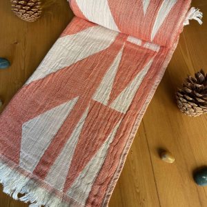 Monaco Turkish Towel - Orange, 100% Organic Cotton, Handmade, Bath Towel, Peshtemal, Sauna Towel, Beach Towel