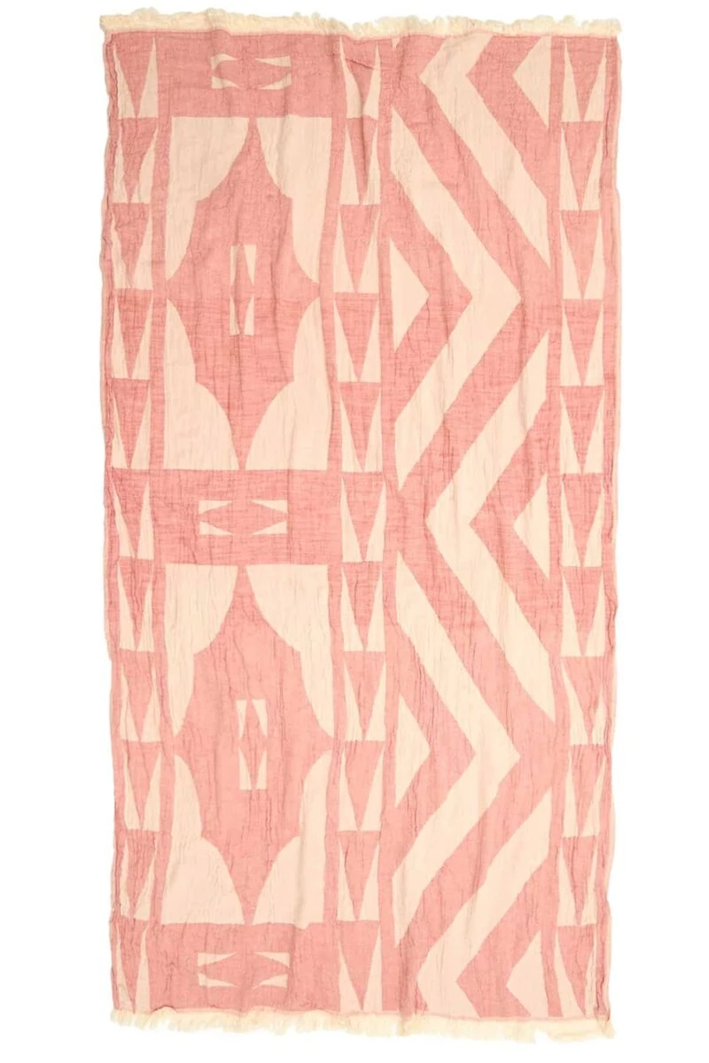 Monaco Turkish Towel - Pink, 100% Organic Cotton, Handmade, Bath Towel, Peshtemal, Sauna Towel, Beach Towel