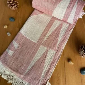 Monaco Turkish Towel - Pink, 100% Organic Cotton, Handmade, Bath Towel, Peshtemal, Sauna Towel, Beach Towel