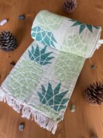 Pineapple Turkish Towel - Seafoam Green, 100% Organic Cotton, Handmade, Bath Towel, Peshtemal, Sauna Towel, Beach Towel