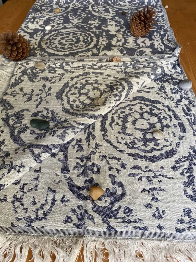 San Diego Turkish Towel - Blue, 100% Organic Cotton, Handmade, Bath Towel, Peshtemal, Sauna Towel, Beach Towel