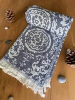 San Diego Turkish Towel - Blue, 100% Organic Cotton, Handmade, Bath Towel, Peshtemal, Sauna Towel, Beach Towel