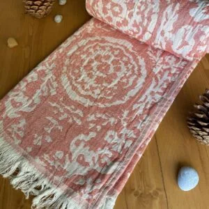 San Diego Turkish Towel - Orange, 100% Organic Cotton, Handmade, Bath Towel, Peshtemal, Sauna Towel, Beach Towel