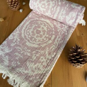 San Diego Turkish Towel - Pink, 100% Organic Cotton, Handmade, Bath Towel, Peshtemal, Sauna Towel, Beach Towel