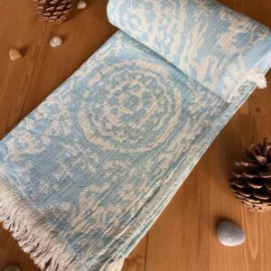 San Diego Turkish Towel - Turqoise, 100% Organic Cotton, Handmade, Bath Towel, Peshtemal, Sauna Towel, Beach Towel