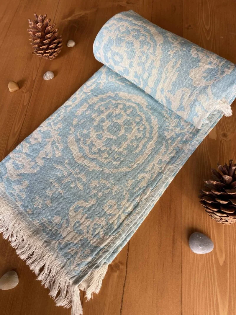 San Diego Turkish Towel - Turqoise, 100% Organic Cotton, Handmade, Bath Towel, Peshtemal, Sauna Towel, Beach Towel
