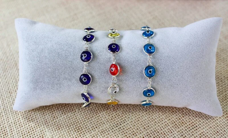 Silver Evil Eye Bracelets (10 eyes)