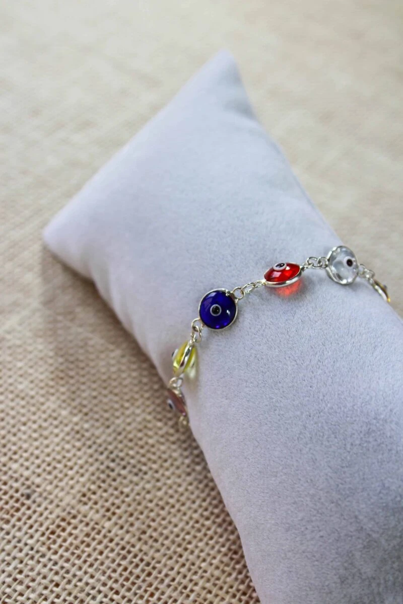 Silver Evil Eye Bracelets (10 eyes)