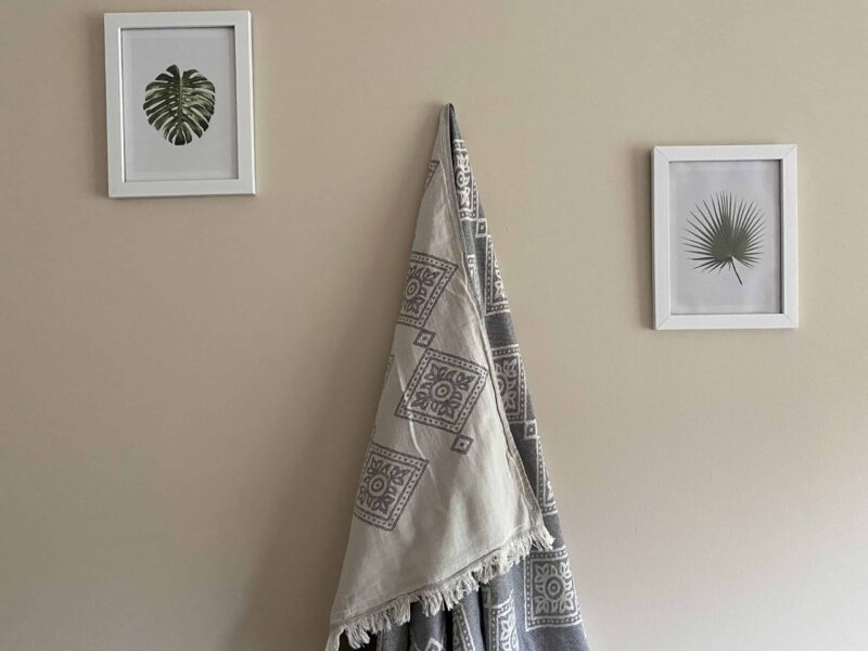 Sydney Turkish Towel - Grey, 100% Organic Cotton, Handmade, Bath Towel, Peshtemal, Sauna Towel, Beach Towel