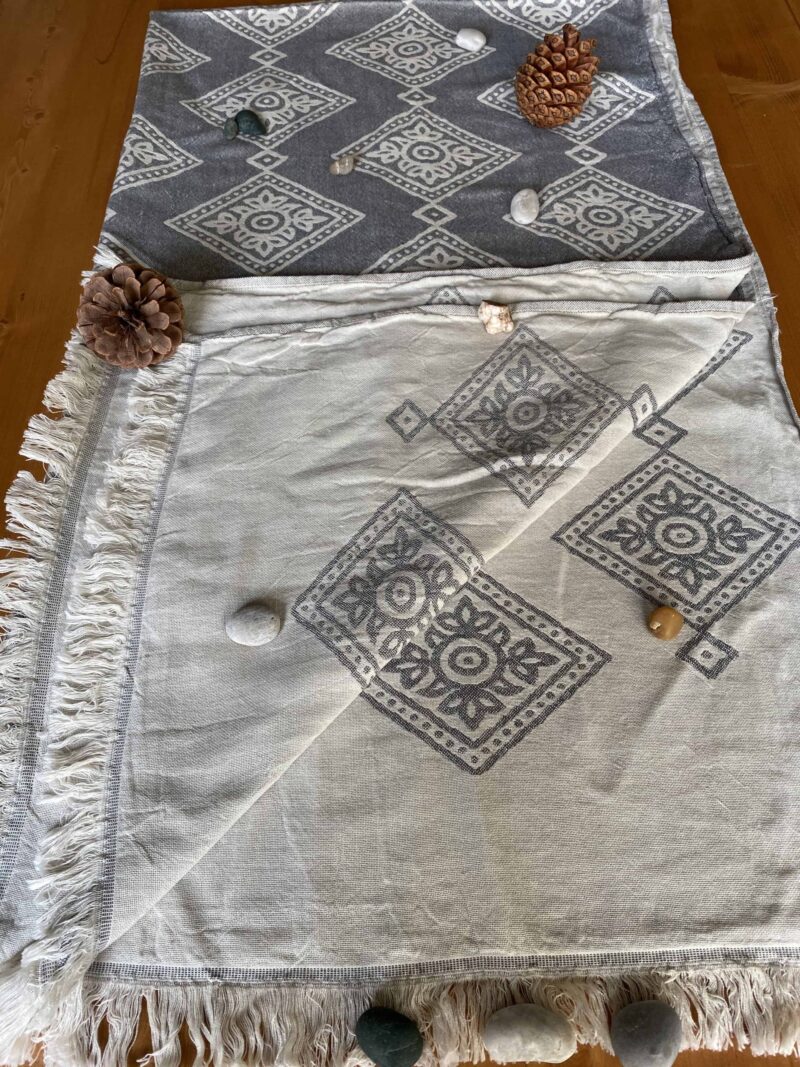 Sydney Turkish Towel - Grey, 100% Organic Cotton, Handmade, Bath Towel, Peshtemal, Sauna Towel, Beach Towel