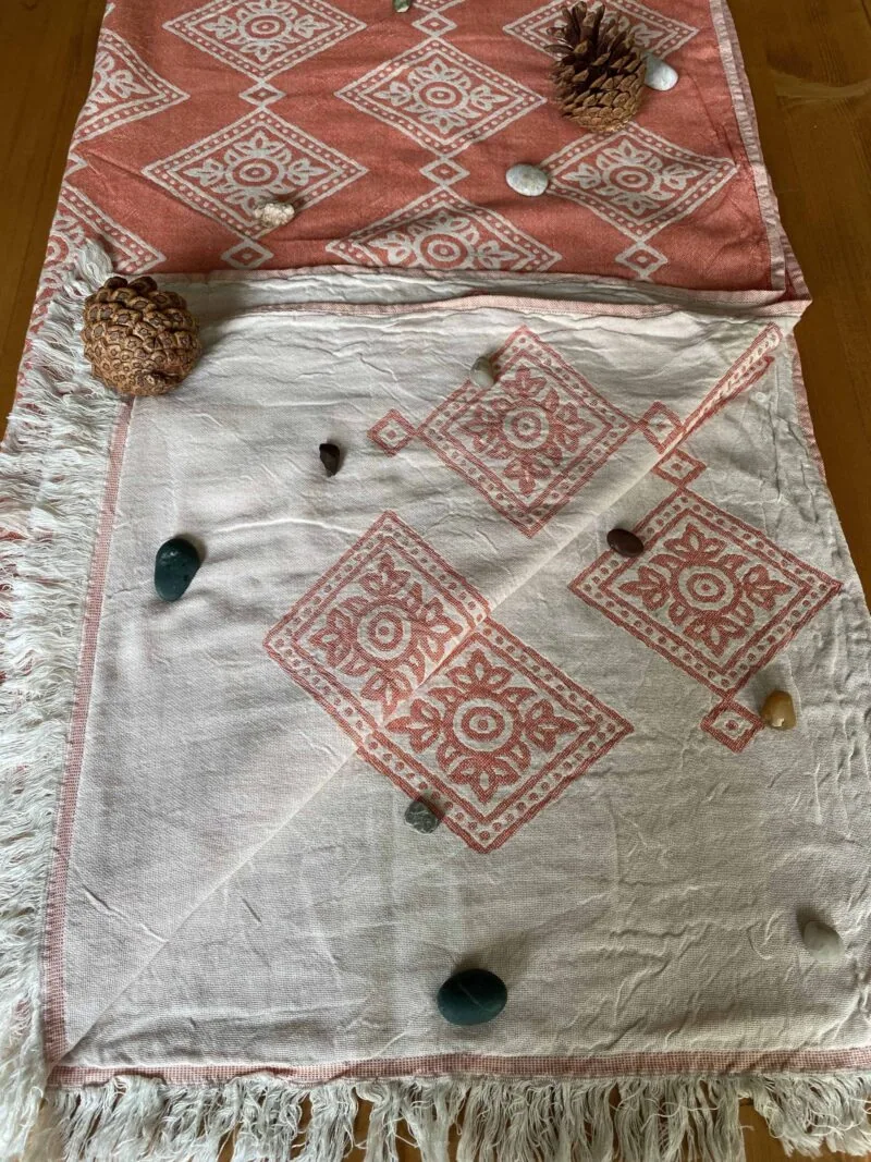 Sydney Turkish Towel - Orange, 100% Organic Cotton, Handmade, Bath Towel, Peshtemal, Sauna Towel, Beach Towel