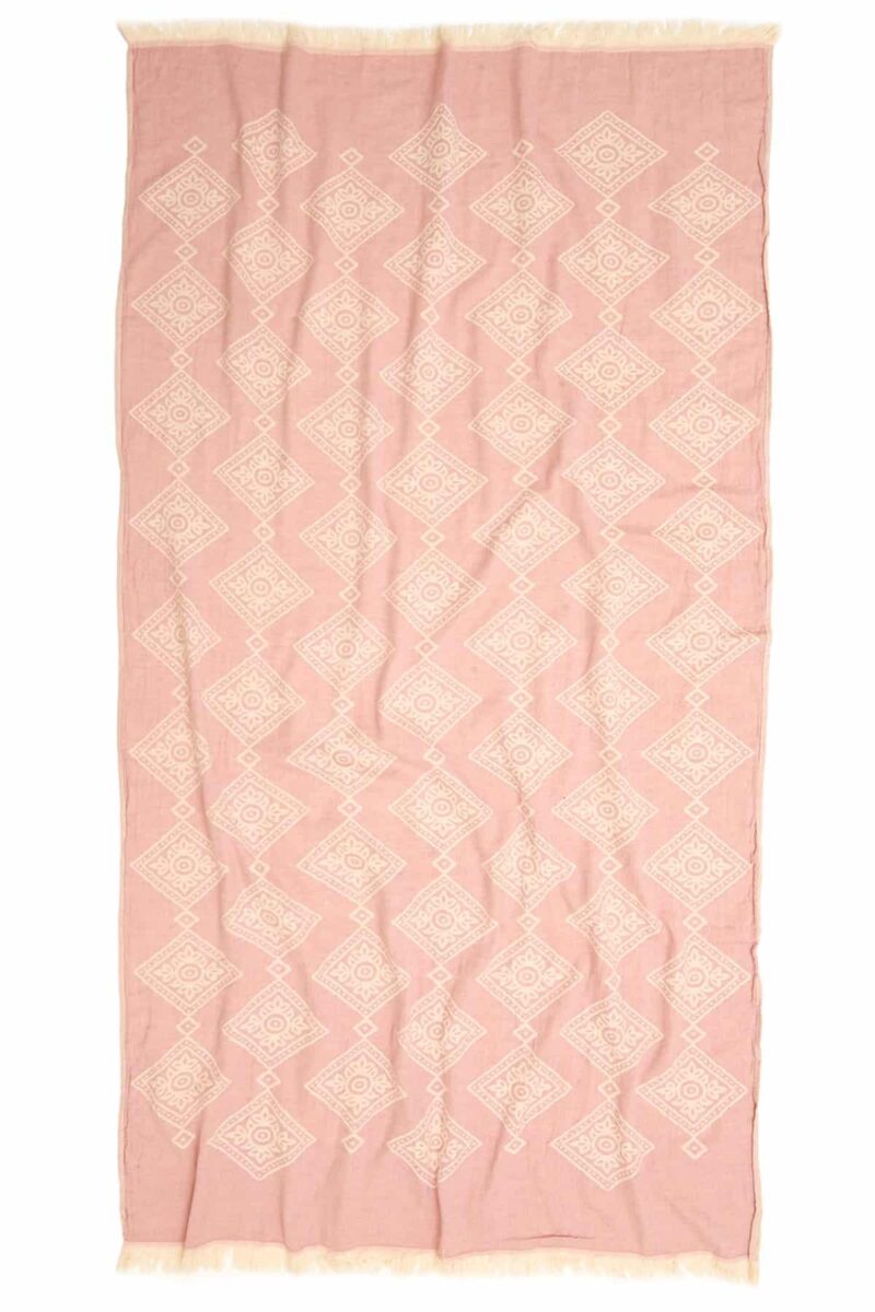 Sydney Turkish Towel - Pink, 100% Organic Cotton, Handmade, Bath Towel, Peshtemal, Sauna Towel, Beach Towel