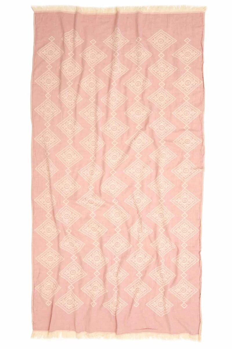 Sydney Turkish Towel - Pink, 100% Organic Cotton, Handmade, Bath Towel, Peshtemal, Sauna Towel, Beach Towel