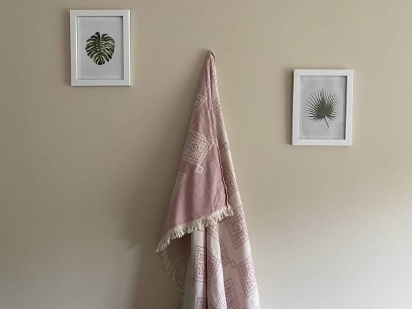 Sydney Turkish Towel - Pink, 100% Organic Cotton, Handmade, Bath Towel, Peshtemal, Sauna Towel, Beach Towel